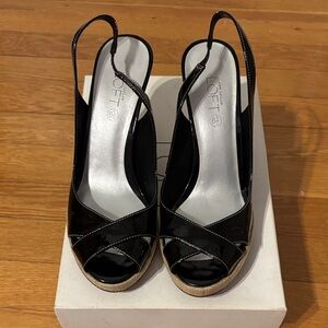 LOFT Black Patent Slingbacks heels